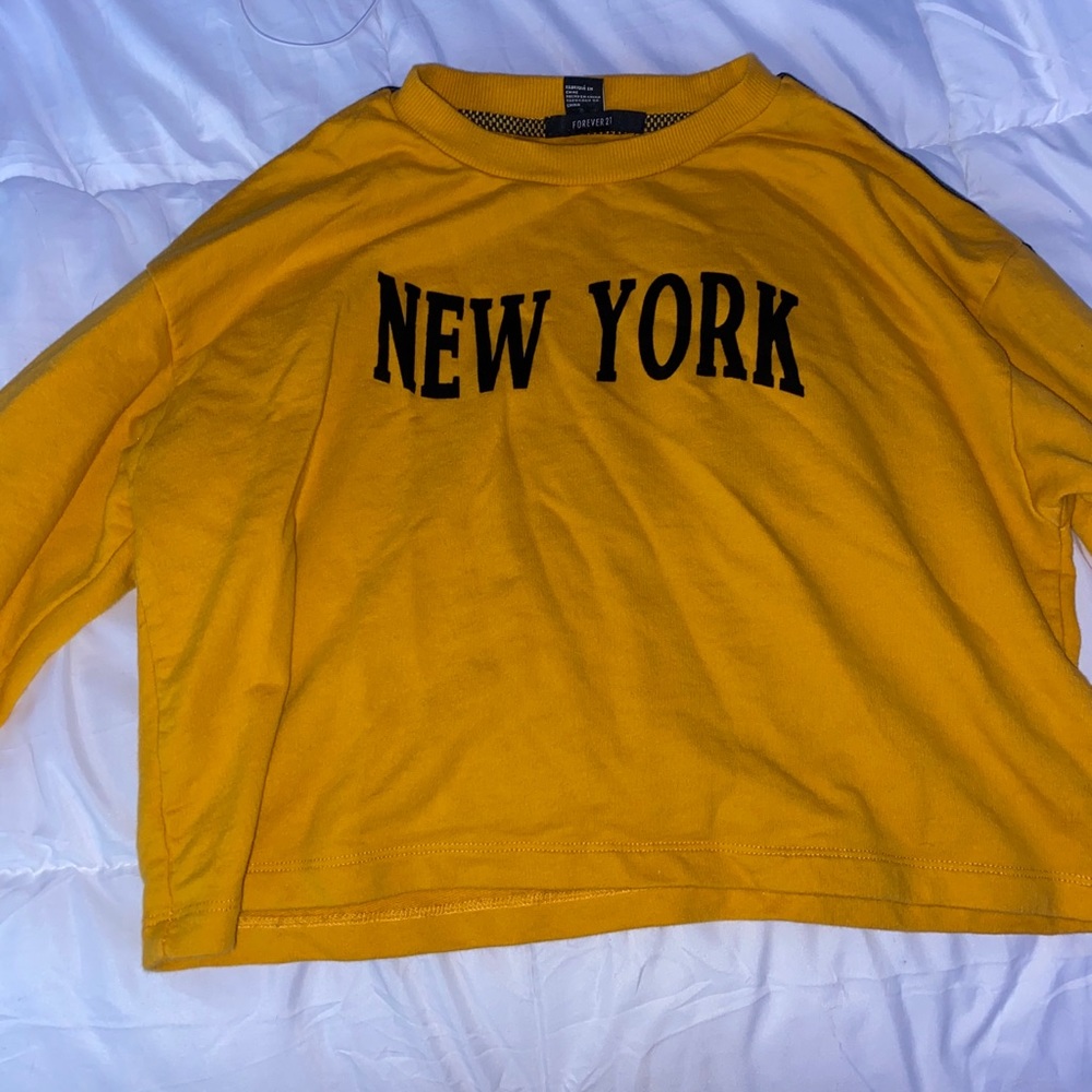 mustard yellow crop top long sleeve